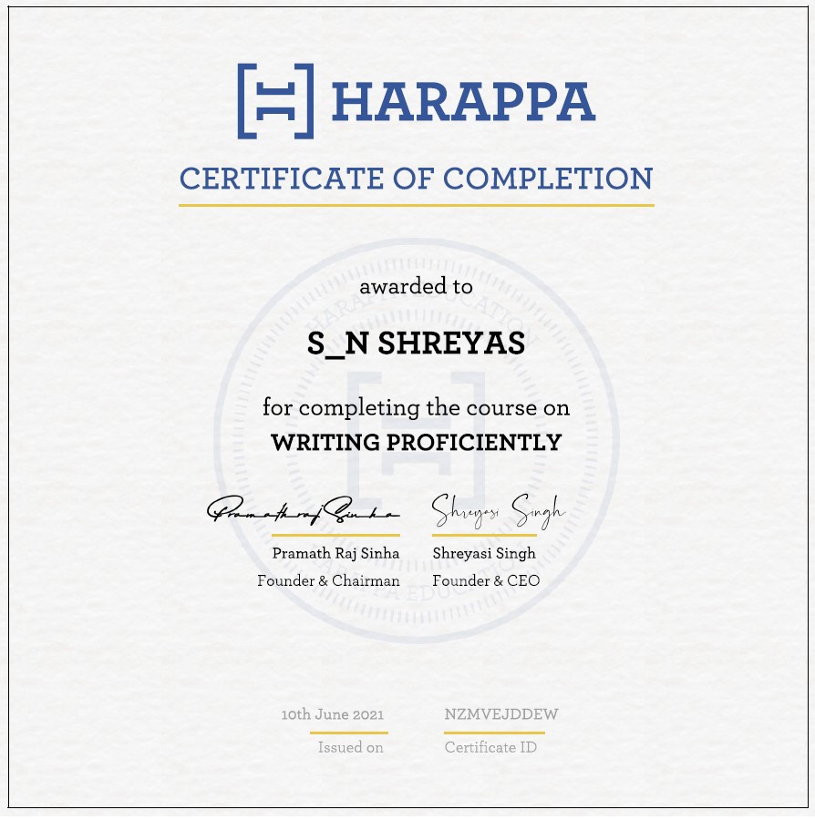 Harrapa Writing Proficiently